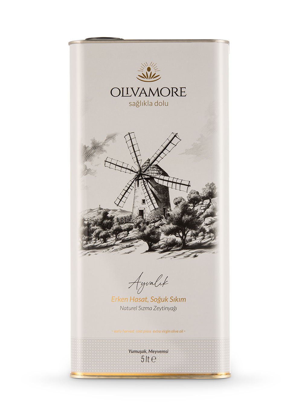 Ayvalık Erken Hasat Naturel Sızma Zeytinyağı 5L Teneke